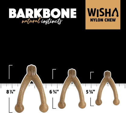 Wishbone Barkbone - Nylon Chew Toy for Aggressive Chewers - Peanut Butter Flavor - 5.38"