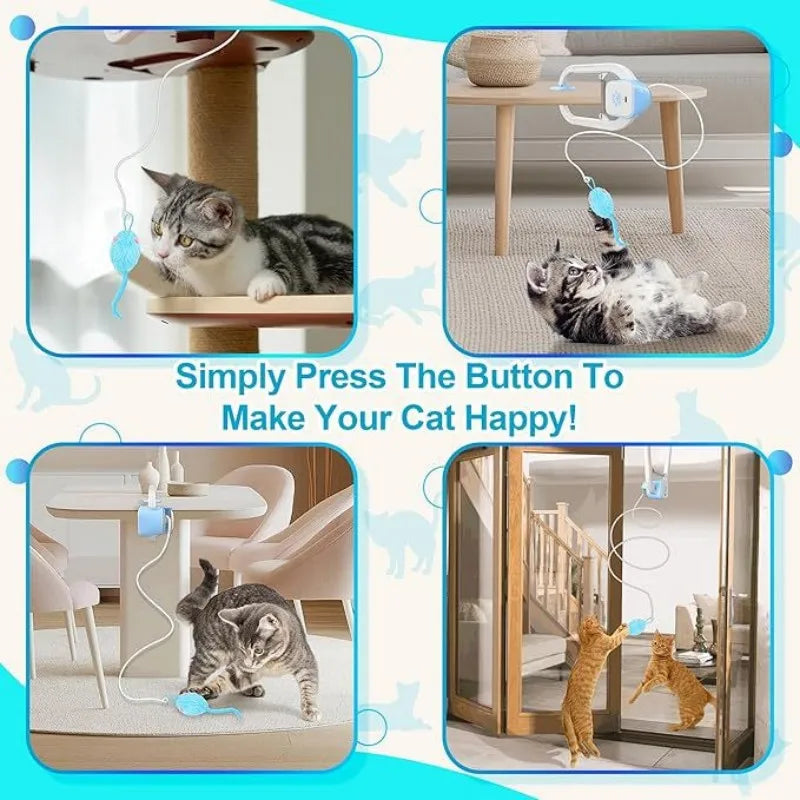 Remote-Controlled Cat Toys Swing Sticky Disc Elastic Hanging Door Teasing Cat Rope Long Rope Teasing Cat Cat Toy Pet Kitten Toy