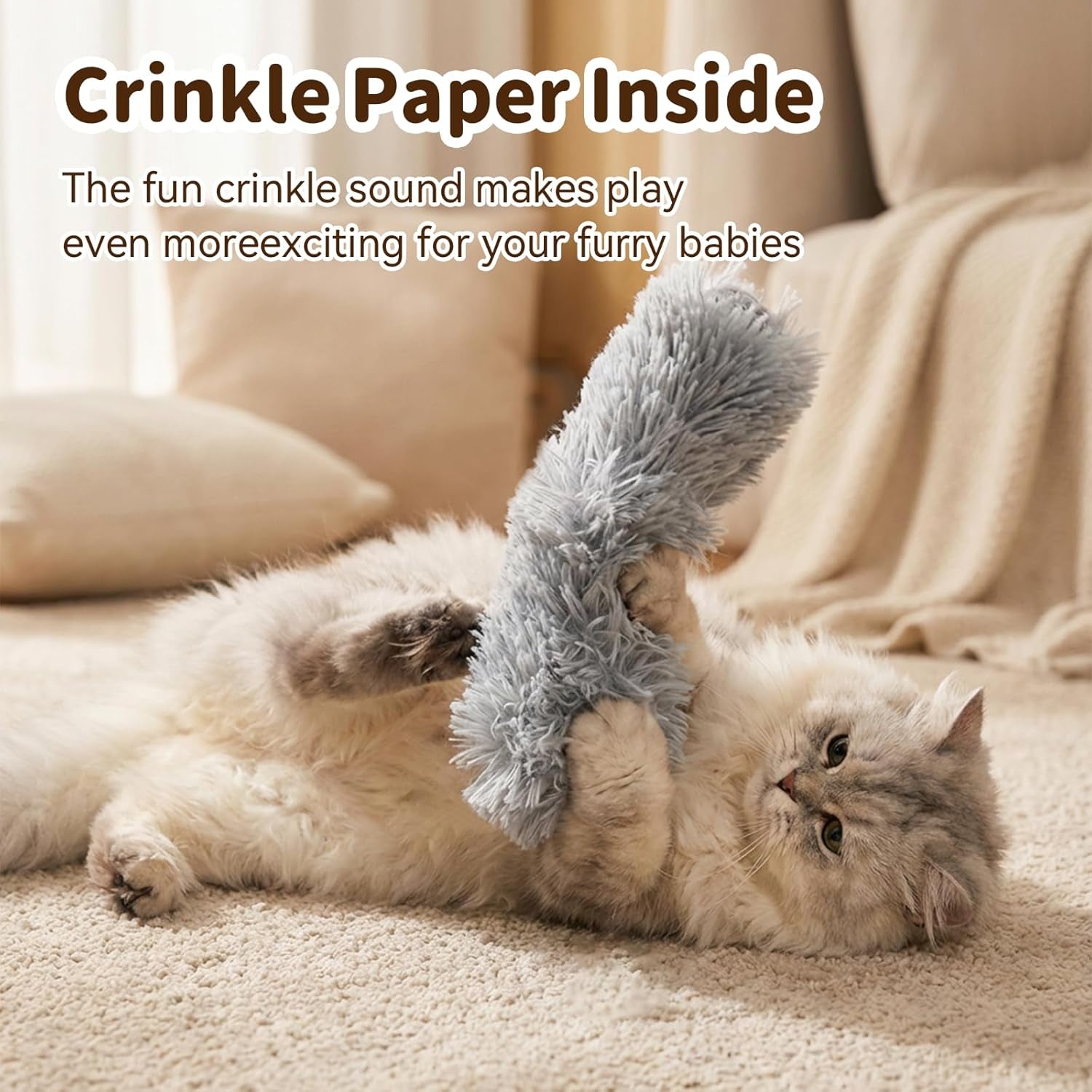Cat Toys 3 Pack Catnip Pillows, Soft and Durable Crinkle Sound with Catnip Inside, Interactive Cat Toy Indoor Cats Kitten Kicker, Promotes Kitty Exercise Toys Mothers Day Gifts Solid